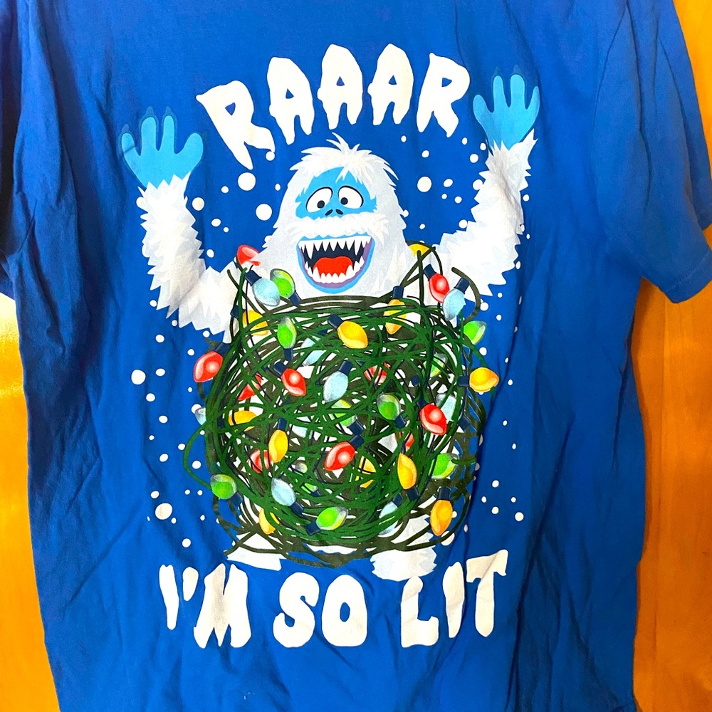 Abominable Monster Funny T Shirt Raaar! I’m So Lit! Rudolf Large